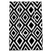 Geometrische weergave van zwart en wit diamant medium cadeauzakje (Achterkant)