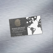 Geometrische Wereldbol | Wereldkaart Magnetisch Visitekaartje (Voorbeeld)
