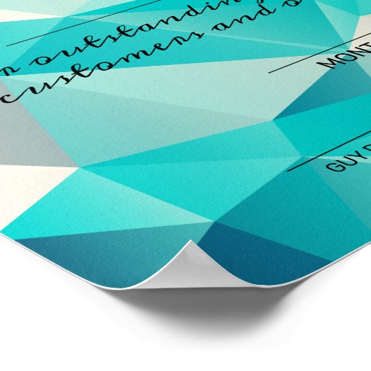 Geometrische werknemer van het certificaat voor ma poster (Hoek)