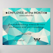 Geometrische werknemer van het certificaat voor ma poster (Voorkant)