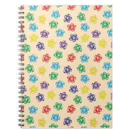 Geometrische wervelende kleurrijke cirkels notitieboek
