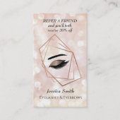 Geometrische wimpers en wenkbrauwen van een afbeel aanbevelingskaartje (Voorkant)