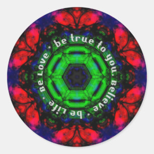 Geometrische Wisdom-Sticker Ronde Sticker