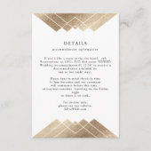 Geometrische  Wit Gouden Folie Bruiloft Details Informatiekaartje (Voorkant)