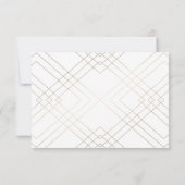 Geometrische  Wit Gouden Gatsby Bruiloft RSVP (Achterkant)