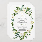 Geometrische witte bloedstolling van Floral Peonie Kaart (Voorkant / Achterkant)