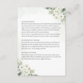 Geometrische Witte Bloemen Wijze Gast Info Kaart (Achterkant)