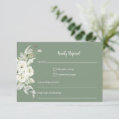 Geometrische witte bloemsalie RSVP (Staand voorkant)