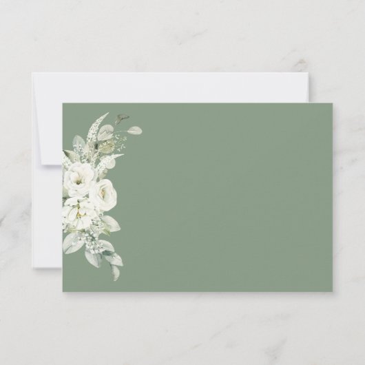 Geometrische witte bloemsalie RSVP (Achterkant)