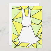 Geometrische witte Bunny Cool Pastel Colors Feestdagenkaart (Voorkant / Achterkant)