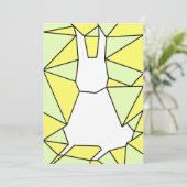 Geometrische witte Bunny Cool Pastel Colors Feestdagenkaart (Staand voorkant)