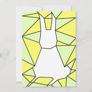 Geometrische witte Bunny Cool Pastel Colors Feestdagenkaart