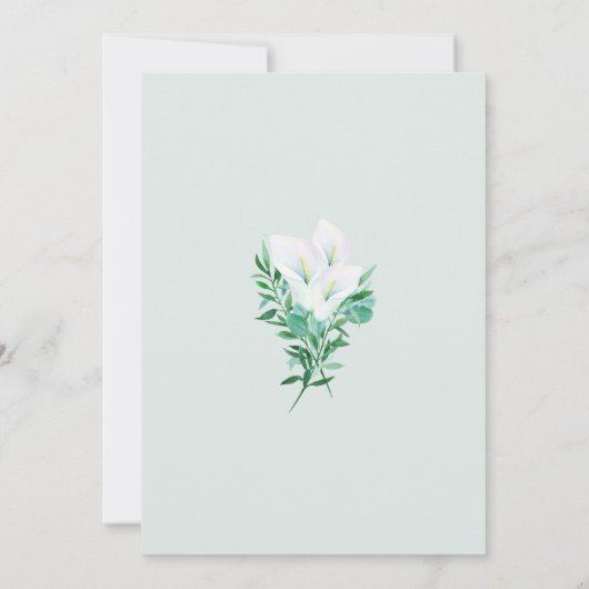 Geometrische witte Calla Lily 25th Jubileum Kaart (Achterkant)