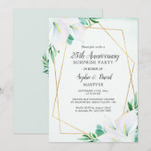 Geometrische witte Calla Lily 25th Jubileum Kaart (Voorkant / Achterkant)