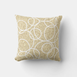 Geometrische witte cirkels Abstract gouden glitter Kussen