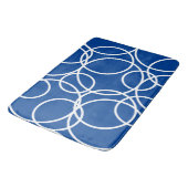 Geometrische witte cirkels blauw modern Abstract Badmat (Gekanteld)
