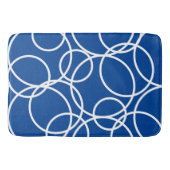Geometrische witte cirkels blauw modern Abstract Badmat (Voorkant)
