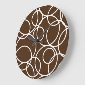 Geometrische witte cirkels Bruin Modern Abstract Grote Klok (Hoek)