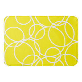 Geometrische witte cirkels geel modern Abstract Badmat