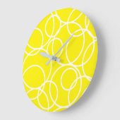 Geometrische witte cirkels geel modern Abstract Grote Klok (Hoek)