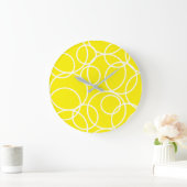 Geometrische witte cirkels geel modern Abstract Grote Klok (Huis)