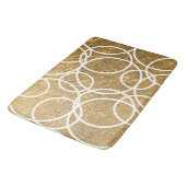 Geometrische witte cirkels Gold Glitter Abstract Badmat (Gekanteld)