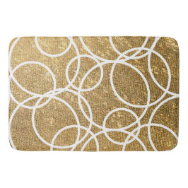 Geometrische witte cirkels Gold Glitter Abstract Badmat