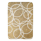 Geometrische witte cirkels Gold Glitter Abstract Badmat (Voorkant Verticaal)