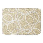 Geometrische witte cirkels gouden glitter Abstract Badmat (Voorkant)