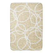 Geometrische witte cirkels gouden glitter Abstract Badmat (Voorkant Verticaal)