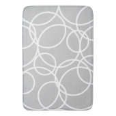 Geometrische witte cirkels grijs modern Abstract Badmat (Voorkant Verticaal)