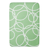 Geometrische witte cirkels groen modern Abstract Badmat (Voorkant Verticaal)