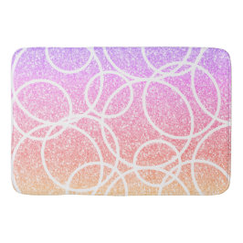 Geometrische witte cirkels regenboog glitter Abstr Badmat