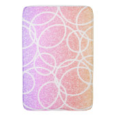 Geometrische witte cirkels regenboog glitter Abstr Badmat (Voorkant Verticaal)