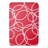 Geometrische witte cirkels rood modern Abstract Badmat (Voorkant Verticaal)