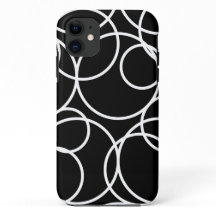 Geometrische witte cirkels zwart Modern Abstract