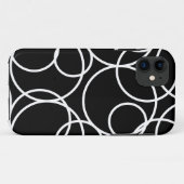 Geometrische witte cirkels zwart Modern Abstract Case-Mate iPhone Case (Achterkant (horizontaal))