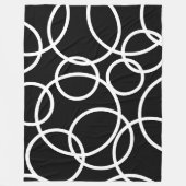 Geometrische witte cirkels zwart Modern Abstract Fleece Deken (Voorkant)