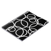 Geometrische witte cirkels zwart Modern Abstract Notitieboek (Linkerzijde)