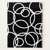Geometrische witte cirkels zwart Modern Abstract Planner (Achterkant)