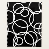 Geometrische witte cirkels zwart Modern Abstract Planner (Voorkant)