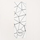 Geometrische witte driehoeken zwarte lijnen Monogr Yogamat (Voorkant)