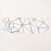 Geometrische witte driehoeken zwarte lijnen Monogr Yogamat (Voorkant (horizontaal))