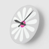 Geometrische witte en roze cirkel van bloempitten ronde klok (Hoek)