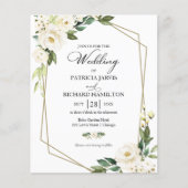 Geometrische witte Floral Budget Weddenschap (Voorkant)