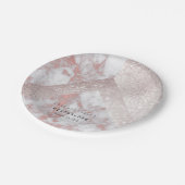 Geometrische witte glitter roze roze roodbruine ma papieren bordje (Gekanteld)