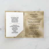 Geometrische witte gouden glitter glamour Wedding Programma (Binnen)