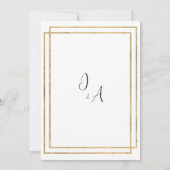 Geometrische witte gouden roze bloem Save the Date Kaart (Achterkant)
