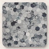 Geometrische witte, grijze en zwarte hexagon patro bier onderzetter (Voorkant)