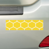 Geometrische witte linnen Bumblebee Bumpersticker (Op auto)